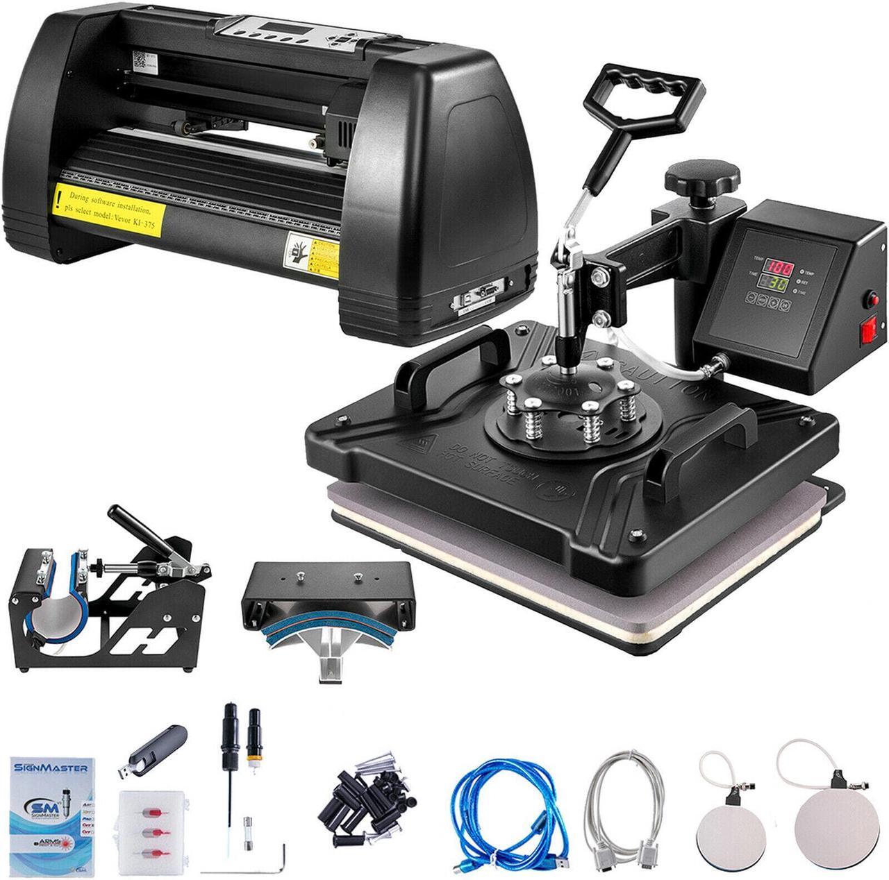 Main image of 5 in 1 Heat Press 15"x12" + 14" Vinyl Cutter Plotter Printer Sublimation Machine