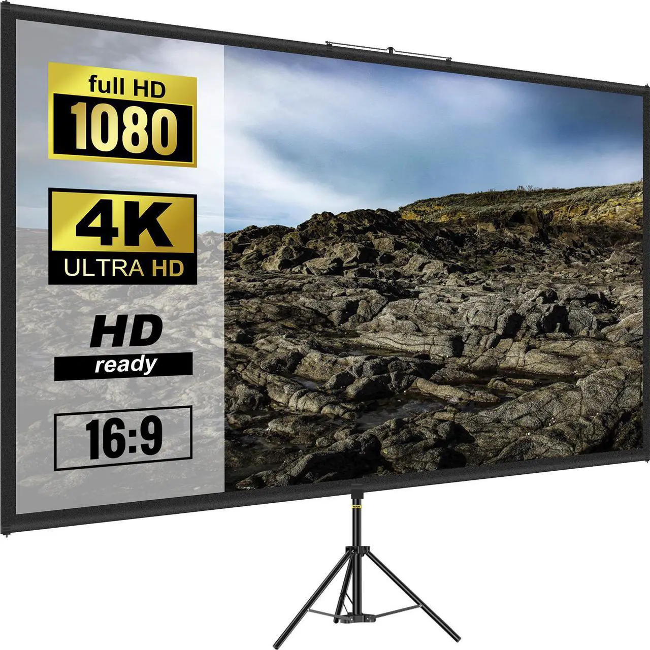 Main image of Tripod Projector Screen with Stand 110" 4K HD 16:9