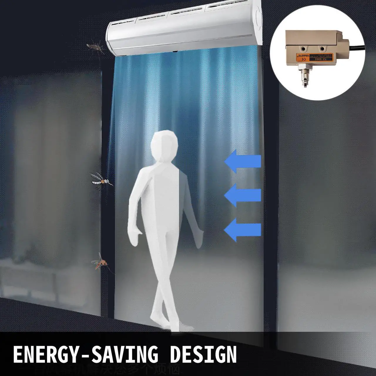 Alt view image 6 of 7 - 36" Commercial Air Curtain w/ 2 Limit Switches 2 Speeds UL Listed