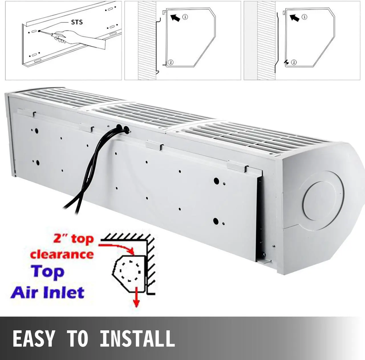 Alt view image 7 of 7 - 36" Commercial Air Curtain w/ 2 Limit Switches 2 Speeds UL Listed