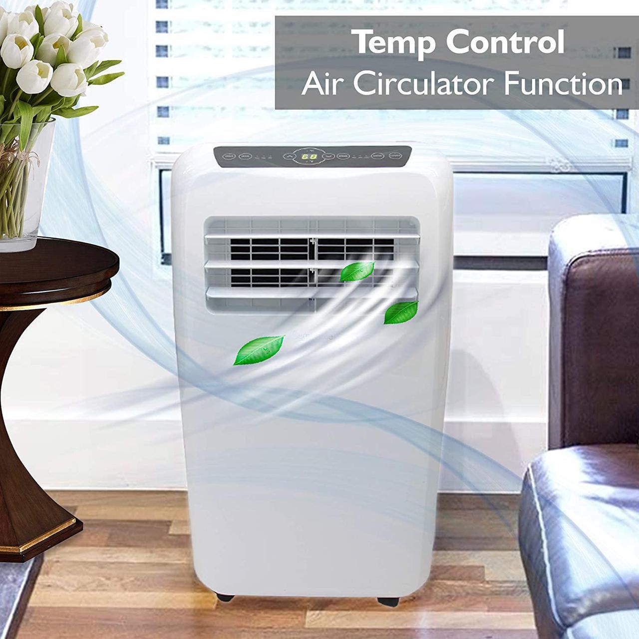 Alt view image 4 of 6 - SereneLife Portable Air Conditioner Compact Home AC Cooling Unit with Built-in Dehumidifier & Fan Modes, Quiet Operation, Includes Window Mount Kit, 10,000 BTU + HEAT, White