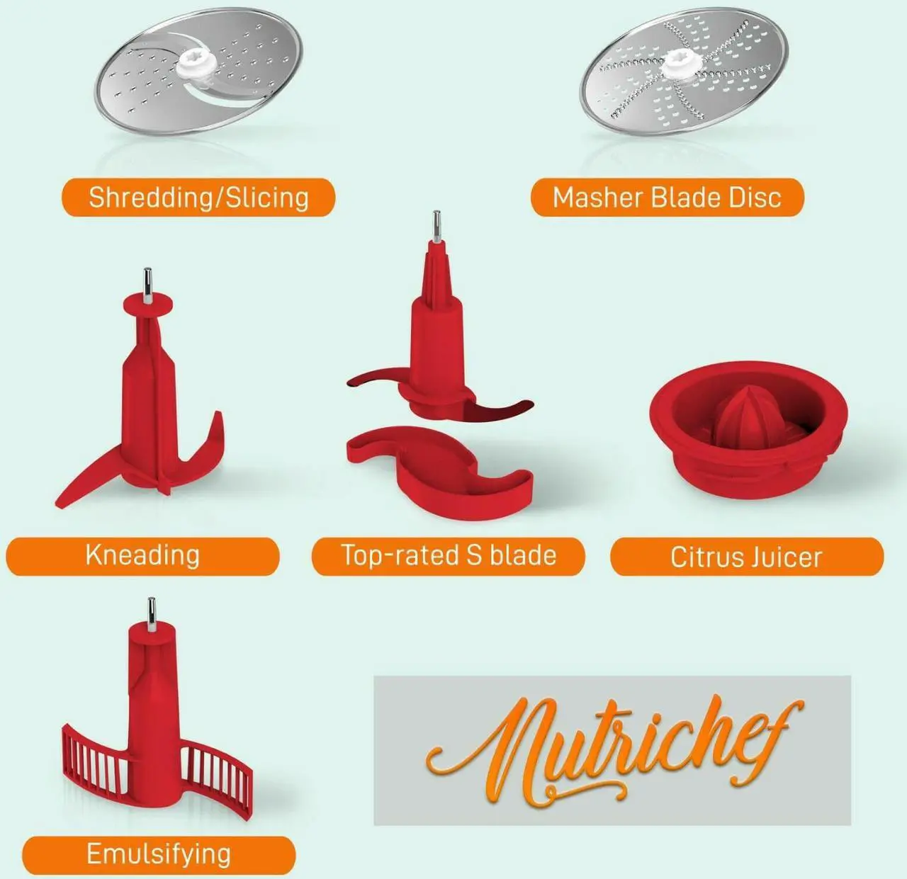 Alt view image 2 of 7 - NutriChef Multipurpose & Ultra Quiet Powerful Motor Multifunction Food Processor