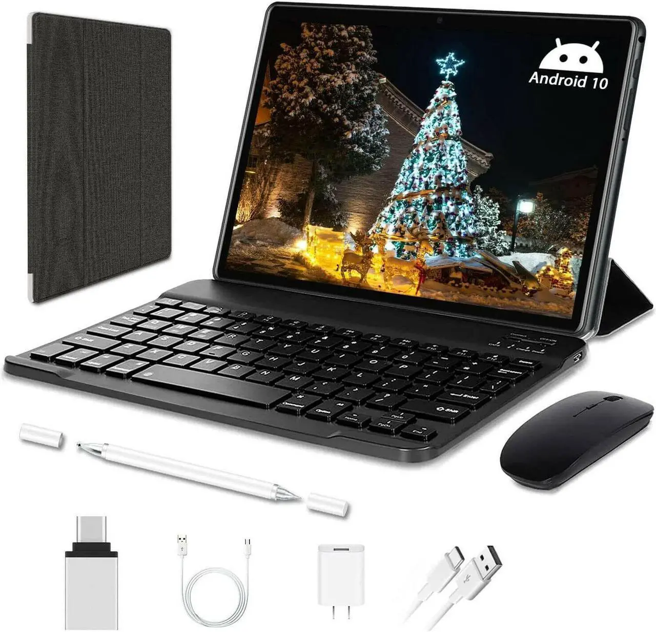 Main image of 10 Inch Android 10, 4GB RAM 64GB ROM 1920x1200 IPS w Keyboard/Mouse