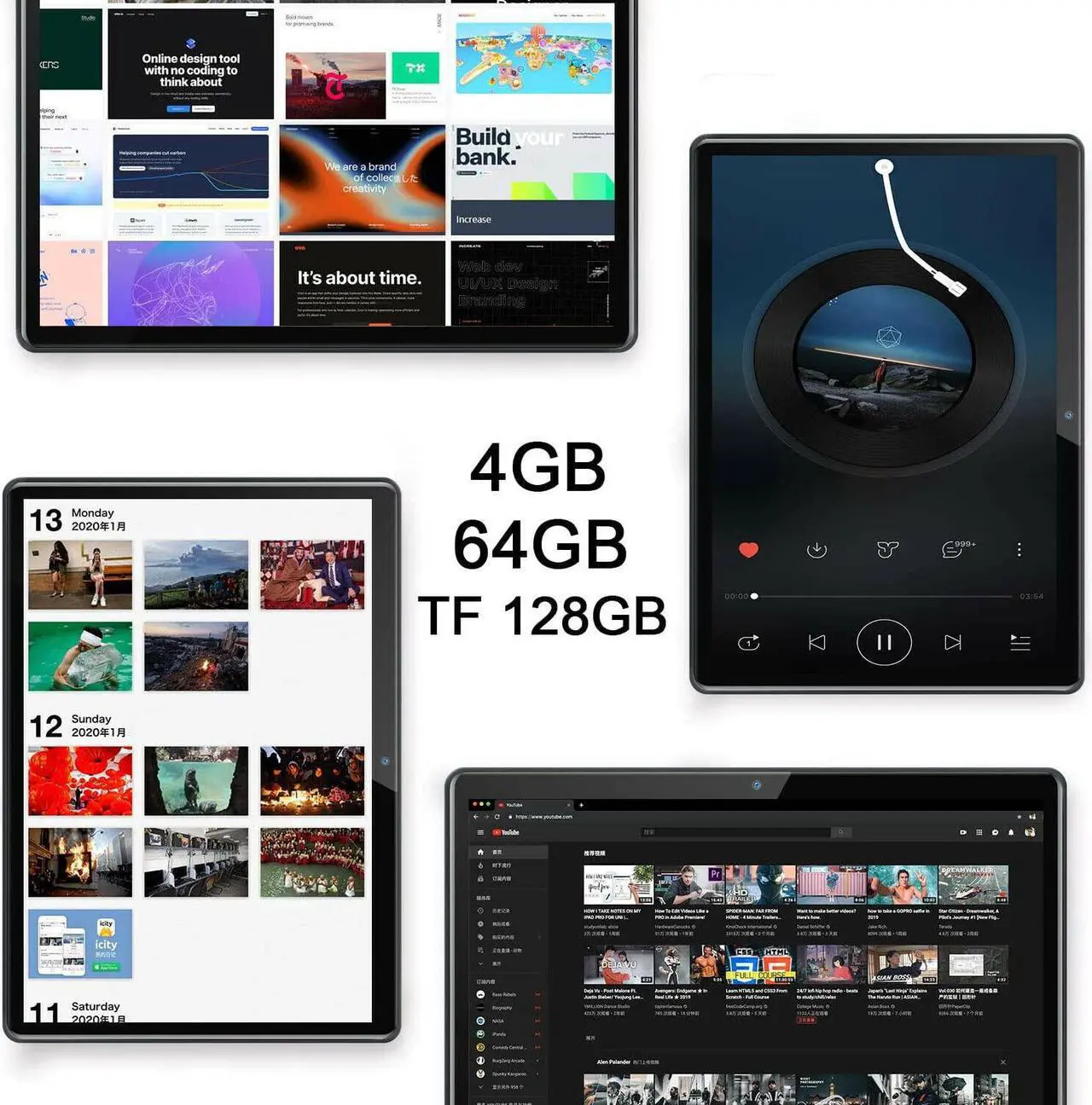 Alt view image 6 of 7 - 10 Inch Android 10, 4GB RAM 64GB ROM 1920x1200 IPS w Keyboard/Mouse