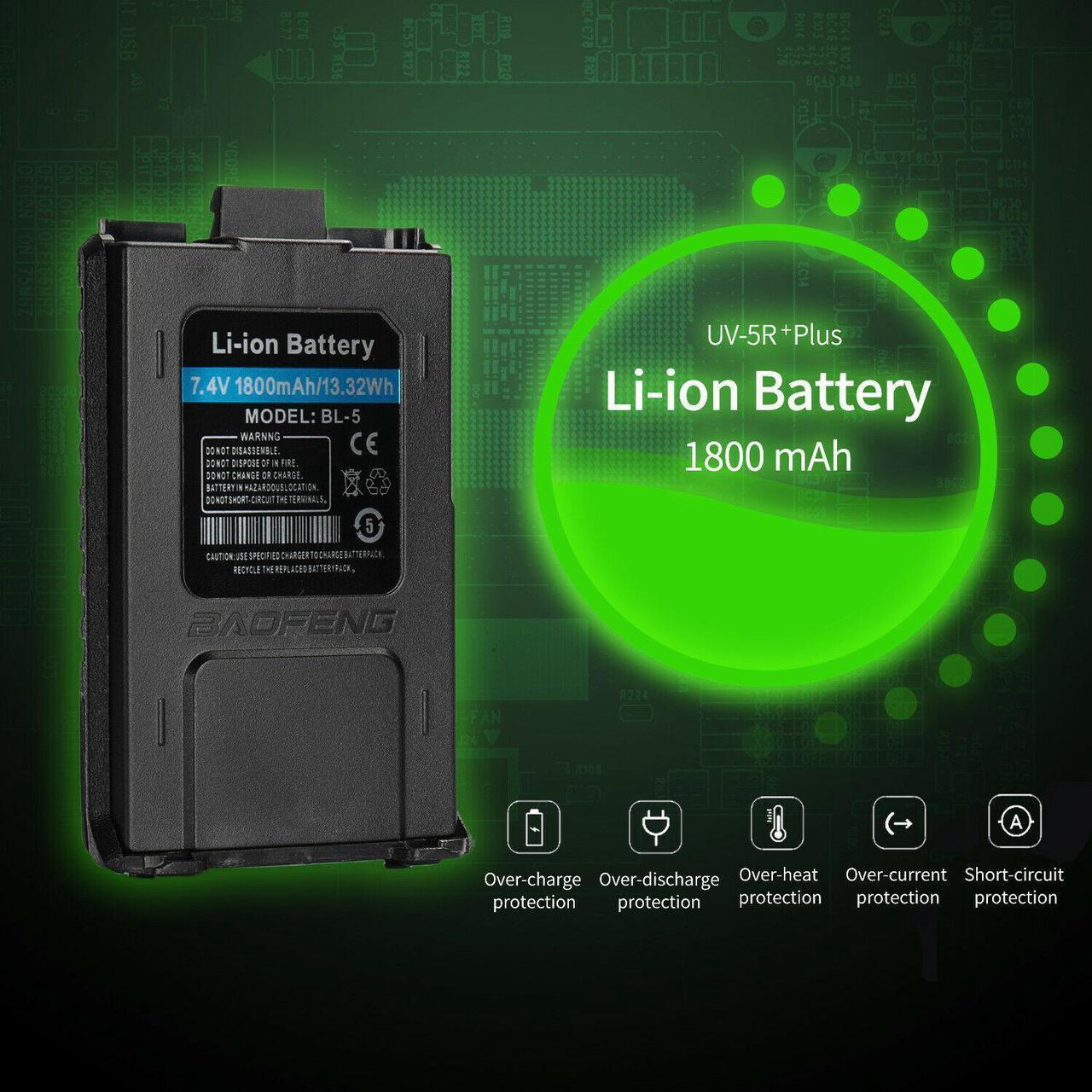 Alt view image 5 of 5 - Baofeng UV-5R + Plus V/UHF Handheld Ham Two-way Walkie Talkie Transceiver HT