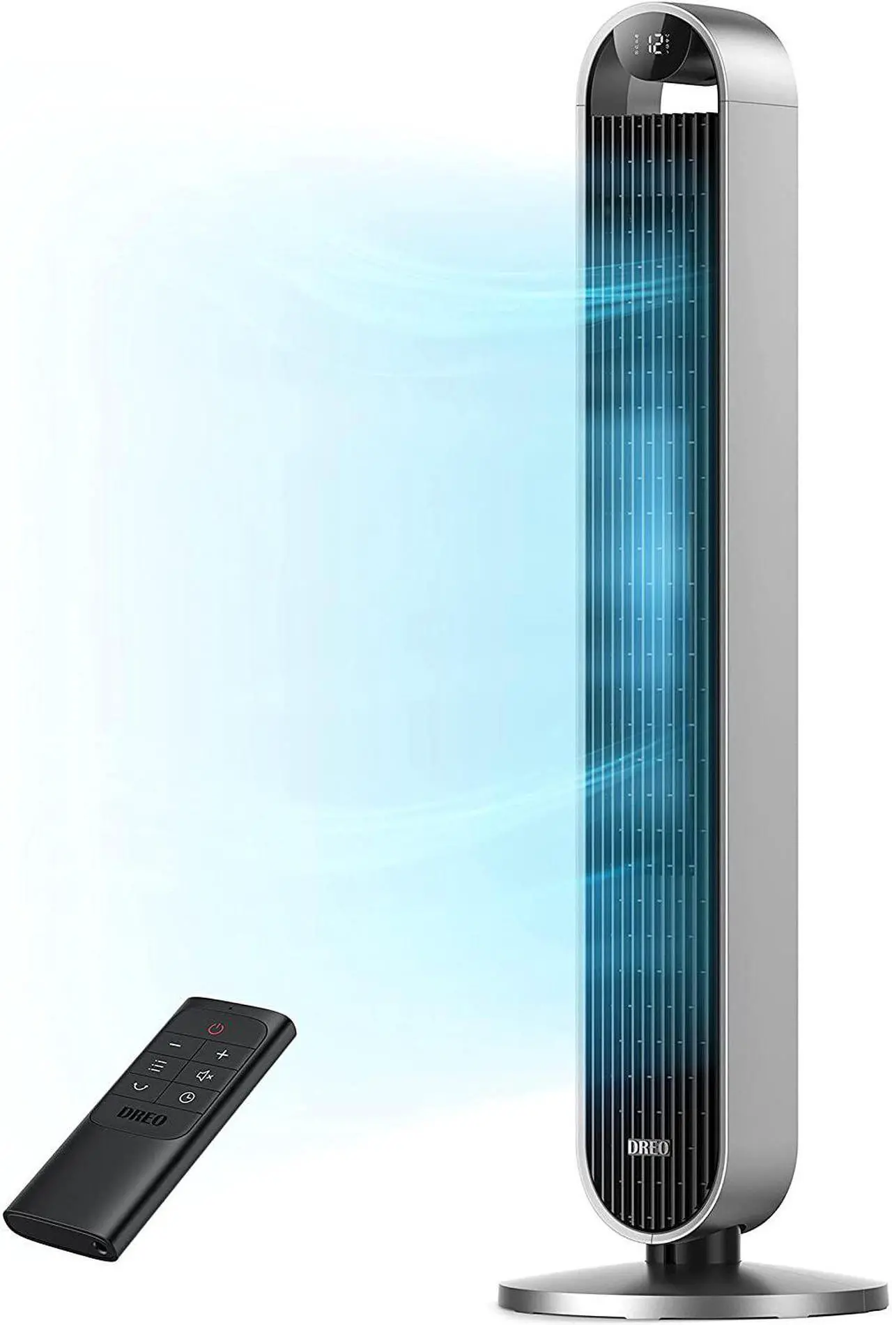 Pilot Max 120° Oscillating Tower Fan, 42 Inch Bladeless Fan for Bedroom, 25dB Quiet DC Motor, Standing Fan with Remote, 12 Hyper Wind Speeds, 4 Modes, 12H Timer Floor Fans for Home Living Room