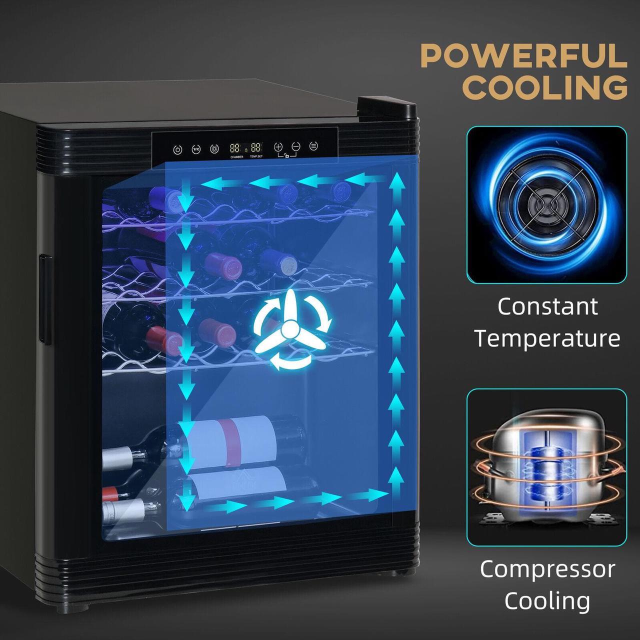 Alt view image 7 of 7 - 24" Wine Beverage Cooler Refrigerator w/ 18 Bottle Capacity & LCD Screen, Black