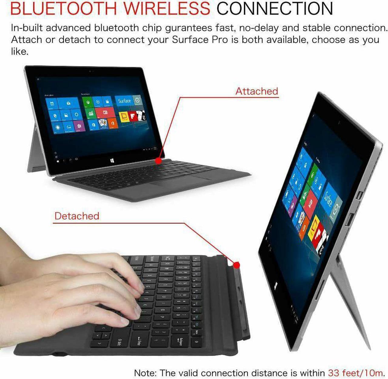 Alt view image 2 of 7 - Type Cover For Microsoft Surface Pro 7 6 5 4 3 Slim Wireless Bluetooth Keyboard
