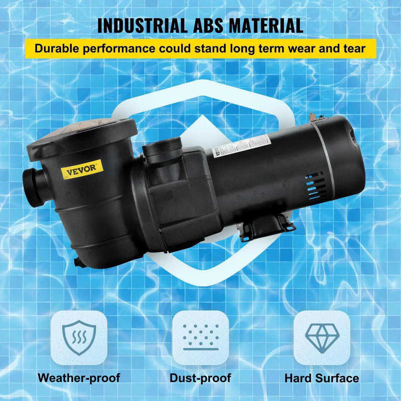 Alt view image 5 of 7 - VEVOR Swimming Pool Pump 2HP 90 GPM w/ Strainer Filter Pump Above Ground