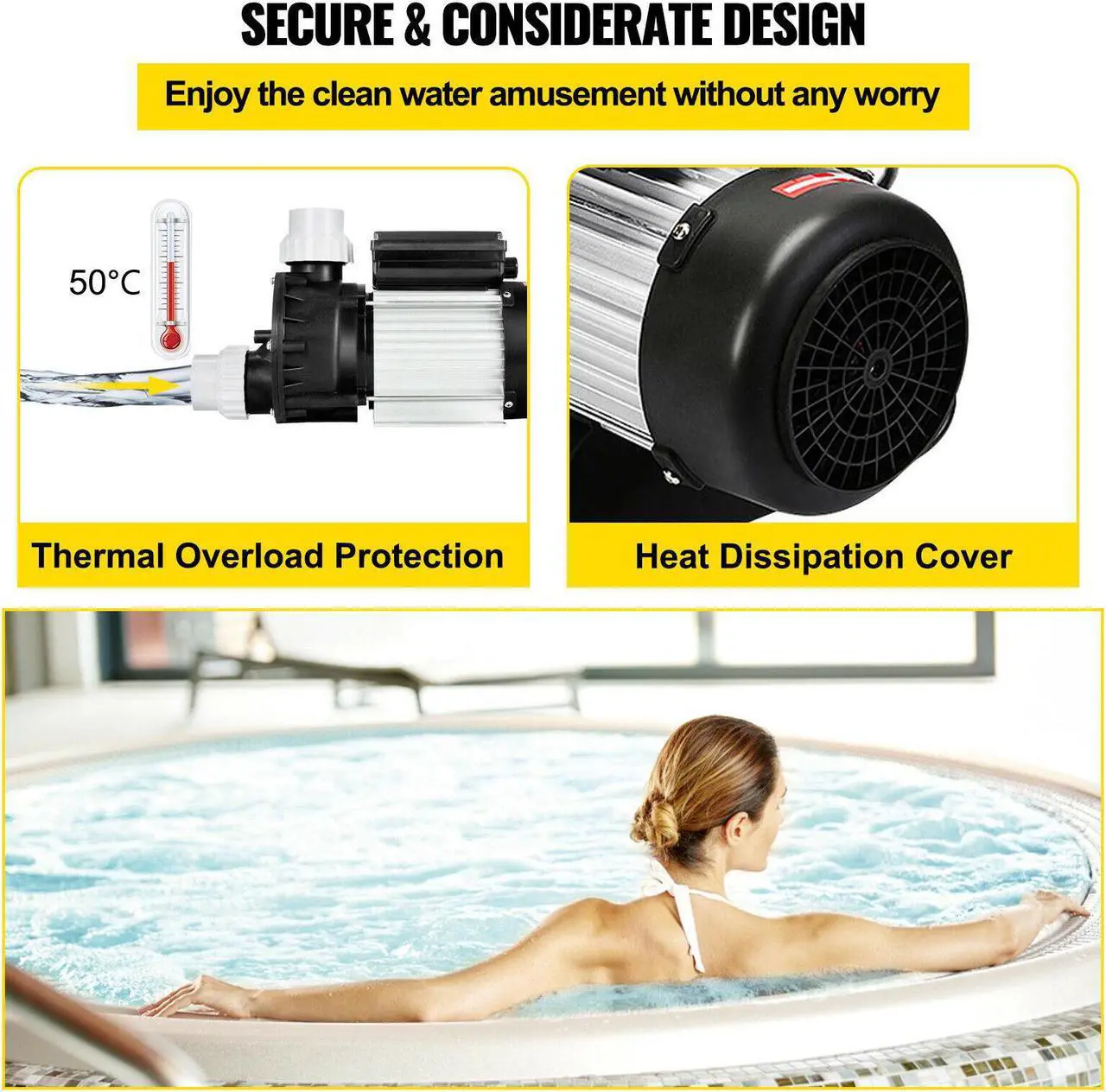 Alt view image 5 of 7 - Swimming Pool Pump Hayward 1HP 110V Hot Tub SPA Pump In/Above Ground Strainer