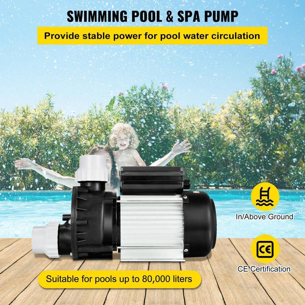 Alt view image 2 of 7 - Swimming Pool Pump Hayward 1HP 110V Hot Tub SPA Pump In/Above Ground Strainer