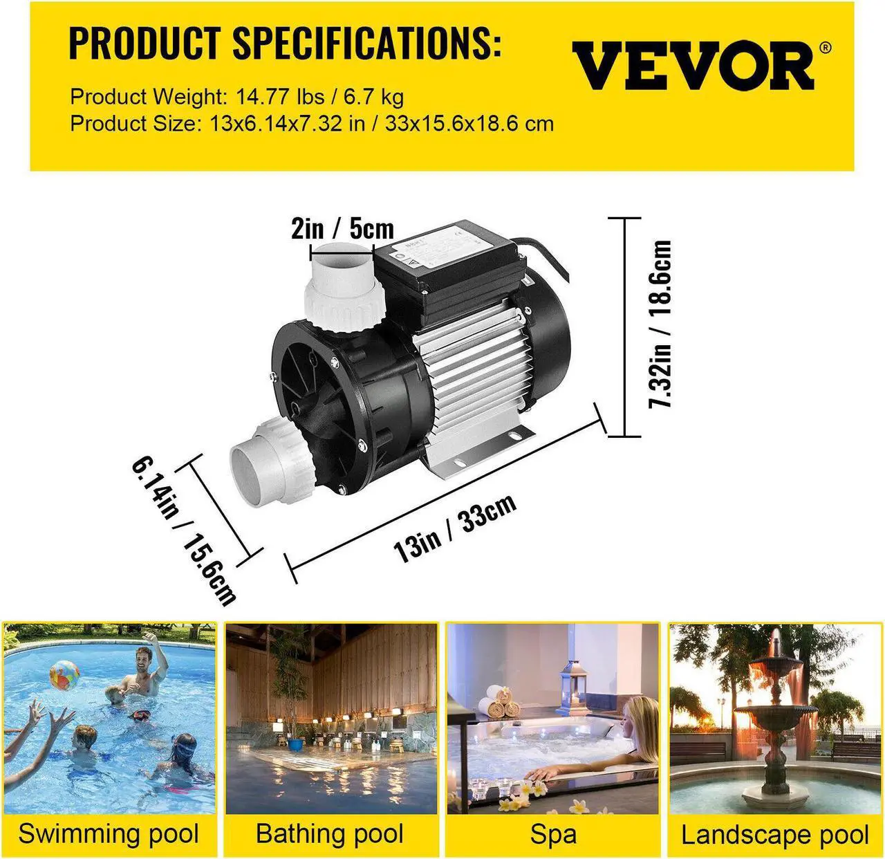 Alt view image 7 of 7 - Swimming Pool Pump Hayward 1HP 110V Hot Tub SPA Pump In/Above Ground Strainer