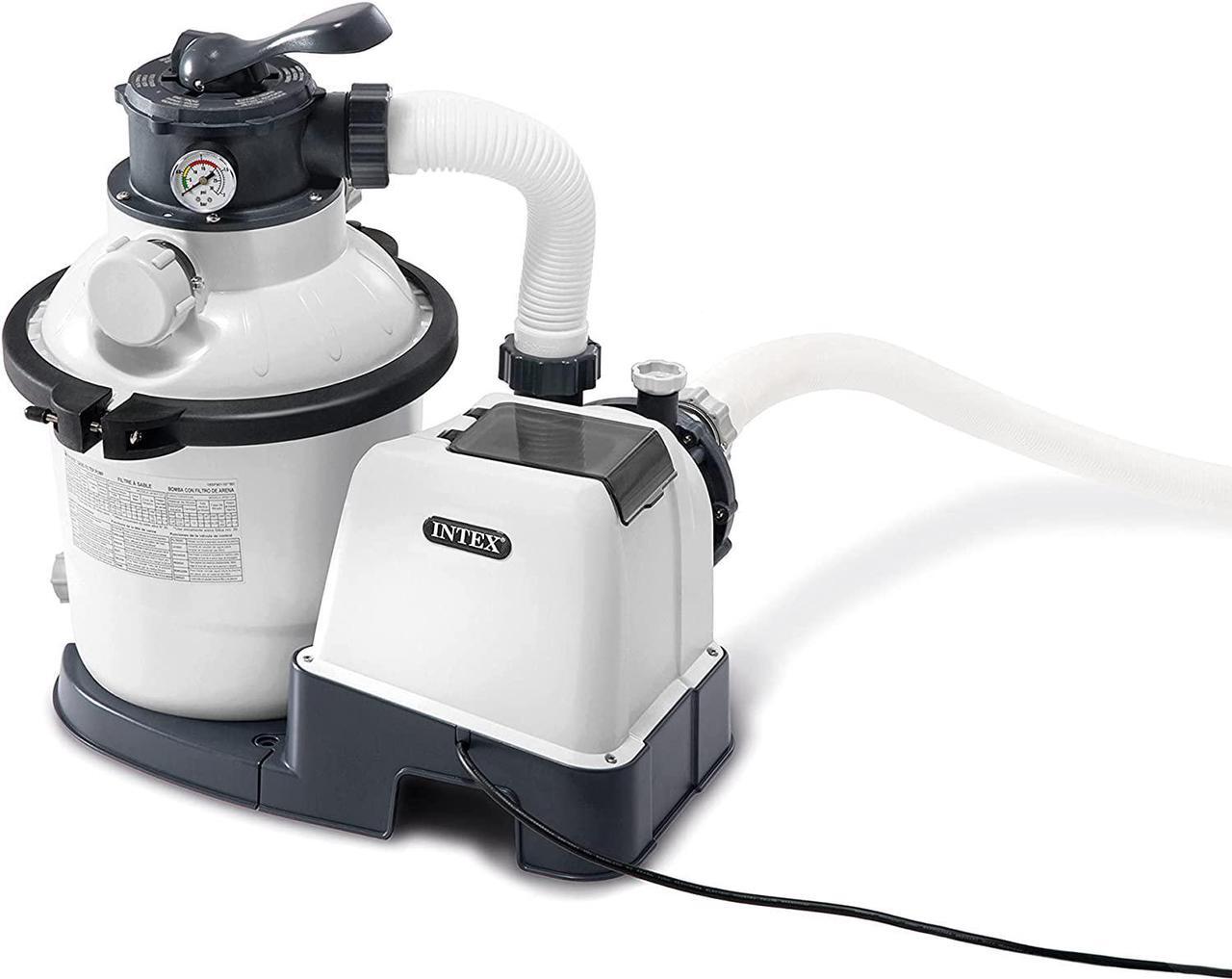 Main image of INTEX SX1500 Krystal Clear Sand Filter Pump for Above Ground Pools, 10in