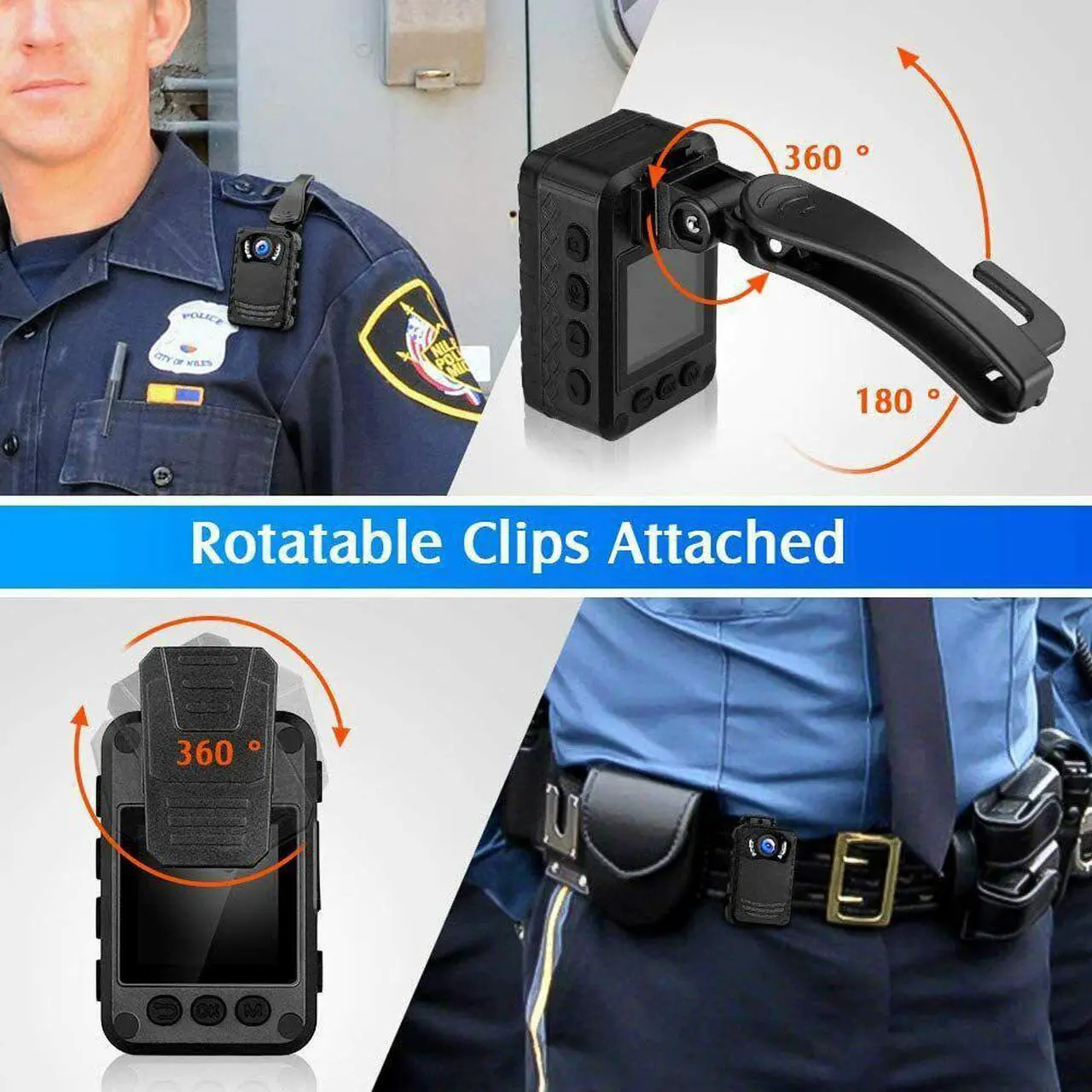 Alt view image 7 of 7 - BOBLOV Mini Body Camera FHD 1296P up to 256GB Police Camera for Daily Protection