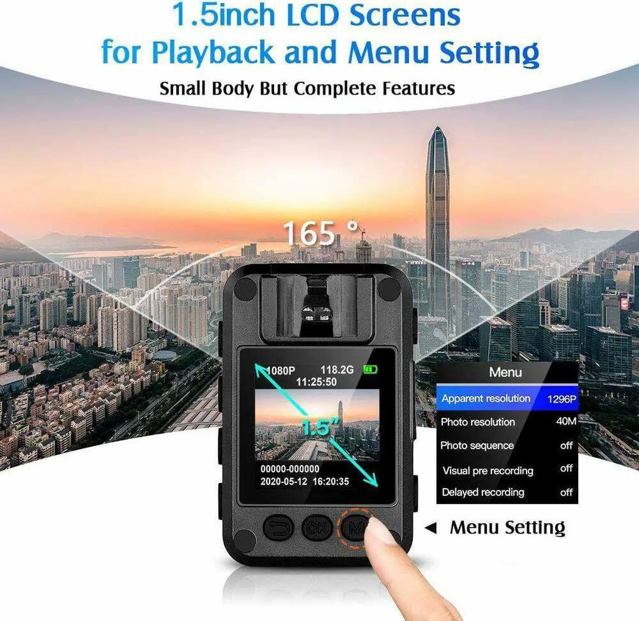 Alt view image 4 of 7 - BOBLOV Mini Body Camera FHD 1296P up to 256GB Police Camera for Daily Protection