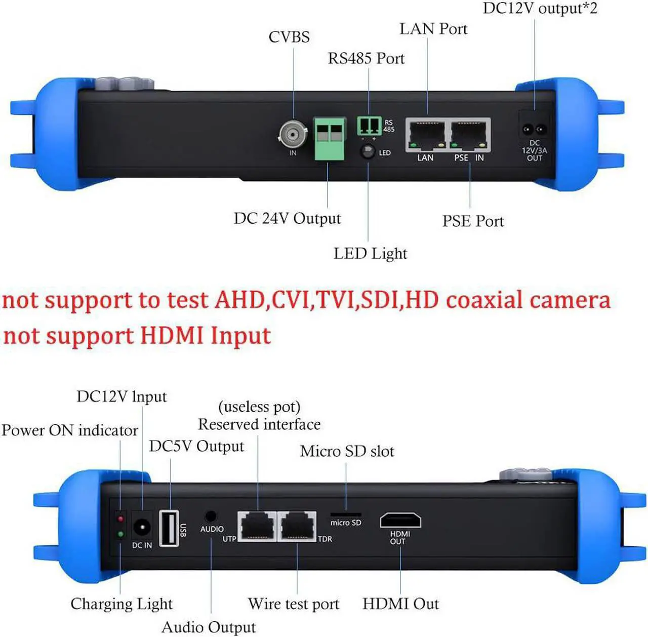Alt view image 2 of 6 - CCTV Camera Tester-Support up to 6K IP Camera and CVBS Analog Camera-with IP Discovery/PoE/WiFi/HDMI Output/RJ45 TDR Test/PTZ Control/Focus Test