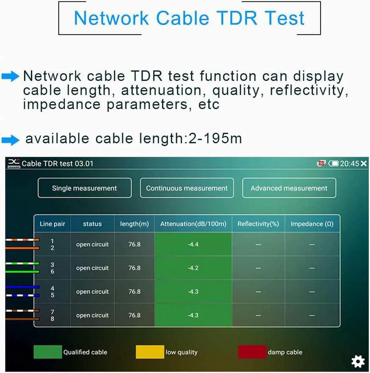 Alt view image 4 of 6 - CCTV Camera Tester-Support up to 6K IP Camera and CVBS Analog Camera-with IP Discovery/PoE/WiFi/HDMI Output/RJ45 TDR Test/PTZ Control/Focus Test