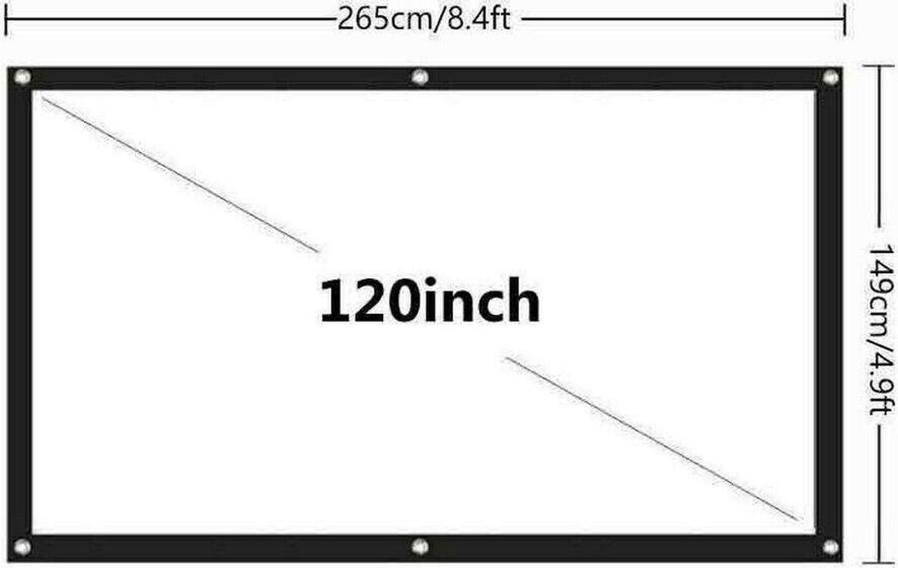 Alt view image 2 of 7 - 120-in Portable Foldable Projector Screen 16:9 HD Outdoor Home Cinema Theater 3D Movie