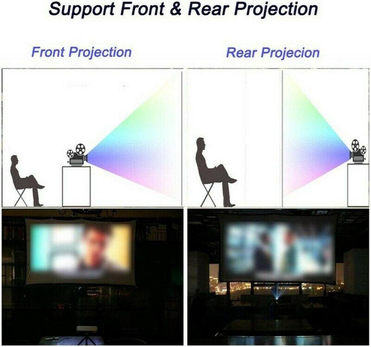 Alt view image 3 of 7 - 120-in Portable Foldable Projector Screen 16:9 HD Outdoor Home Cinema Theater 3D Movie