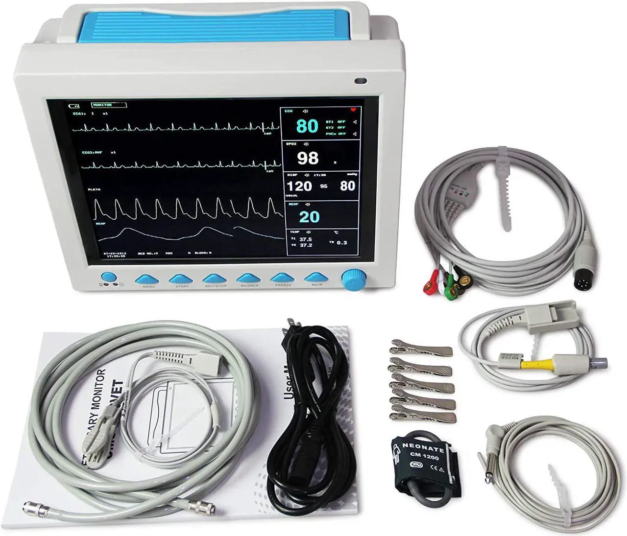 Alt view image 3 of 7 - 12.1 inch Veterinary Multi-parameters Patient Monitor from Large Screen Animal use