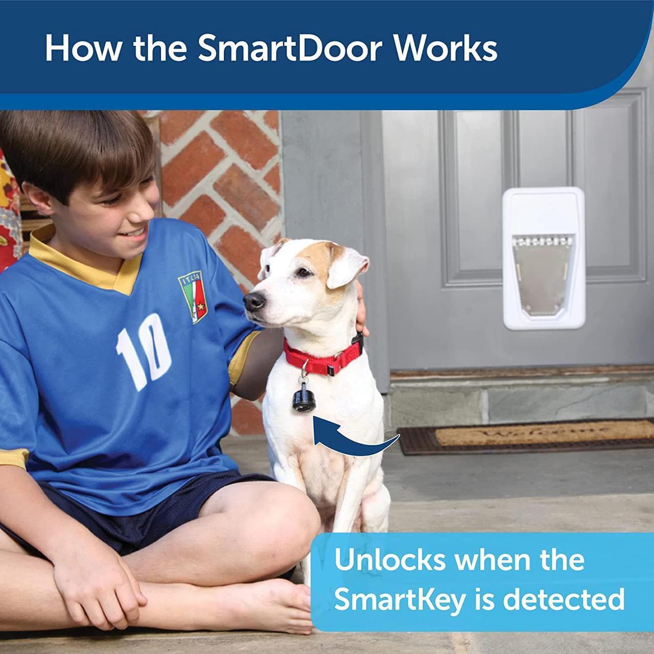 Alt view image 2 of 6 - Electronic SmartDoor - Collar Activated Dog and Cat Door - Large Pets Door with smartkey