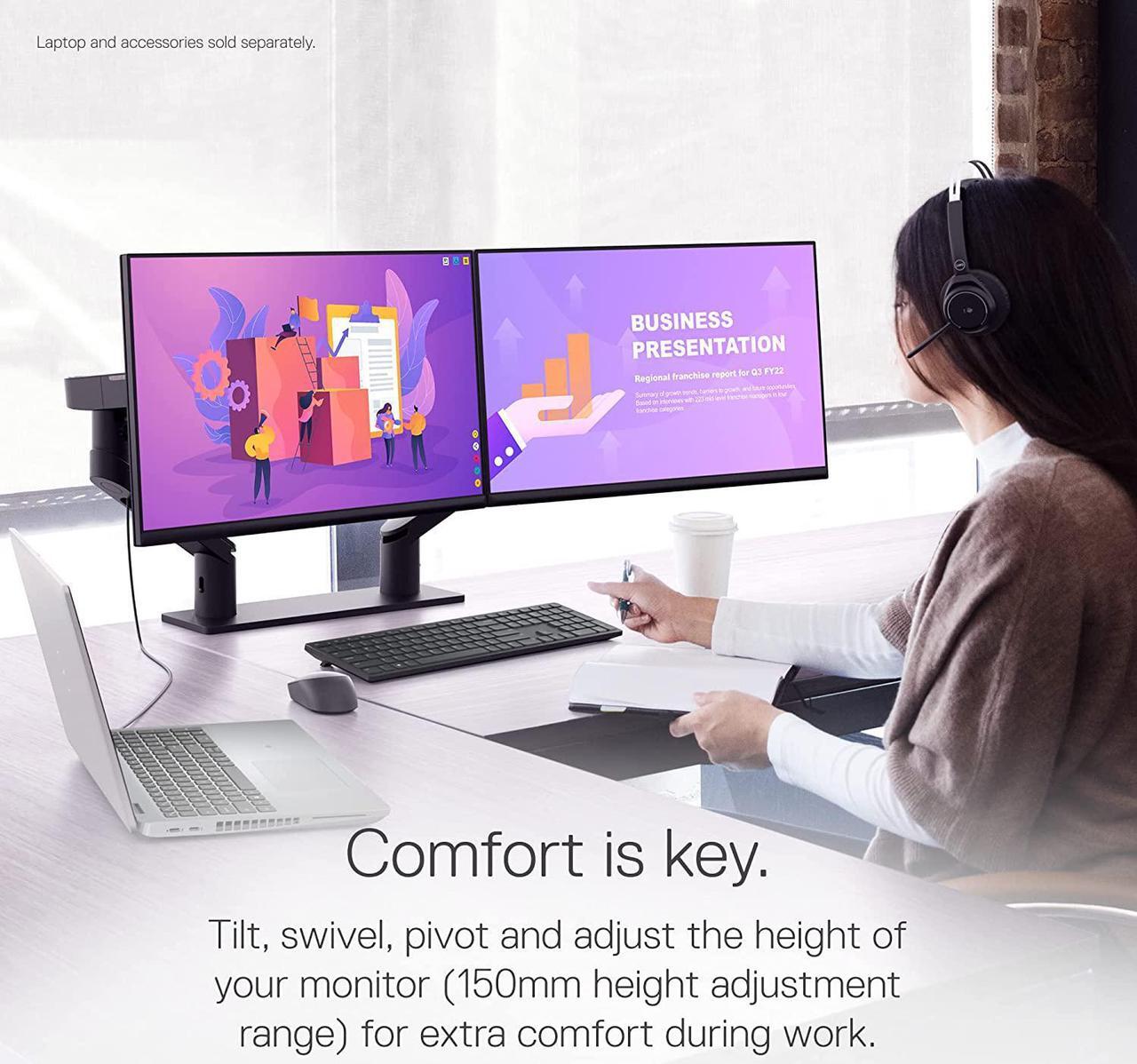 Alt view image 3 of 20 - Dell 23.8 Inches Full HD 1080p Monitor,60 Hz IPS Technology, ComfortView Plus Technology Ultra Thin Bezel