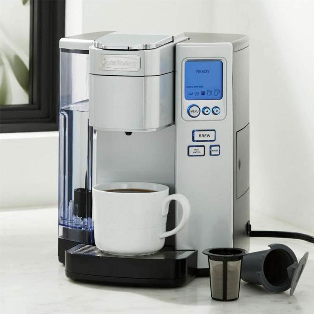 Alt view image 5 of 7 - Cuisinart Premium 72-Ounce Single-Serve Coffeemaker, Programmable Brewer with Hot Water Dispenser, Features Brew Chamber Rinse and Auto Shut Off Functions, Stainless Steel- SS-10P1