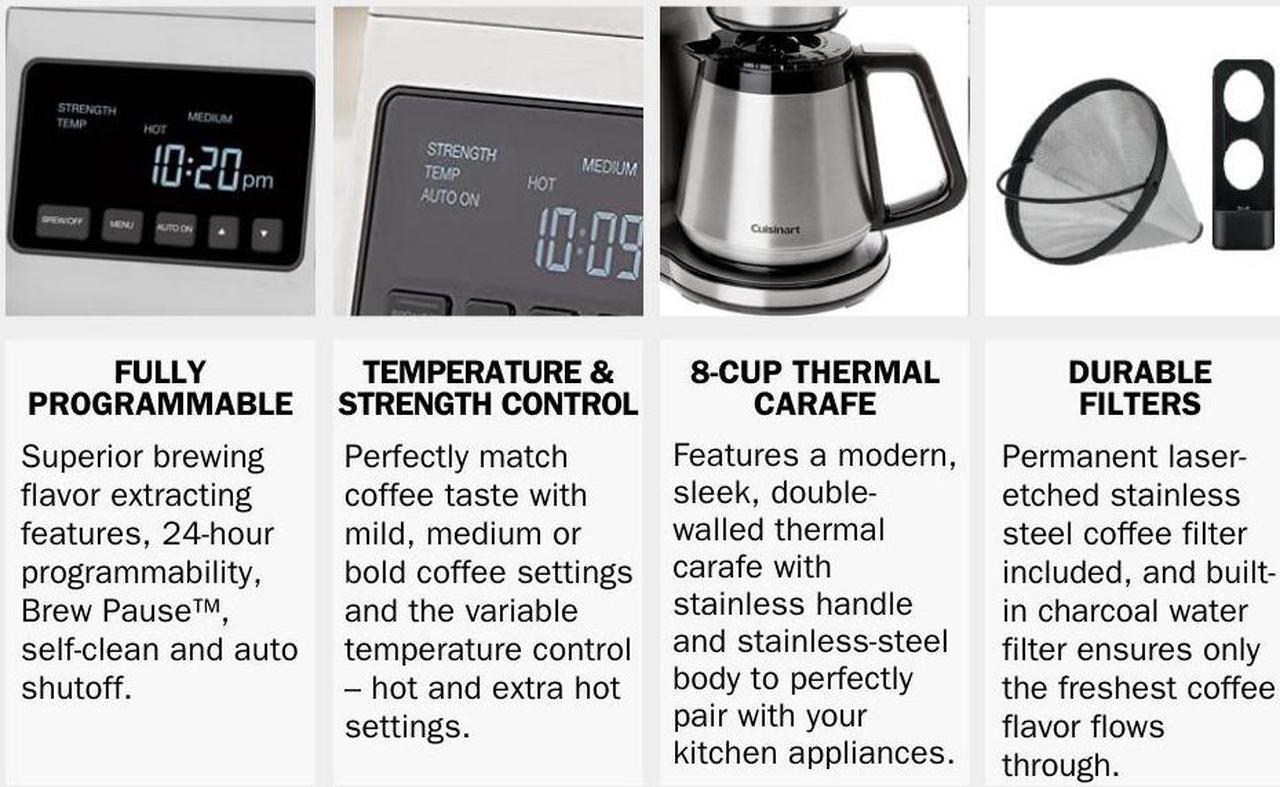 Alt view image 5 of 5 - Cuisinart PurePrecision 8-Cup Pour-Over Coffee Brewer w Thermal Carafe CPO-850