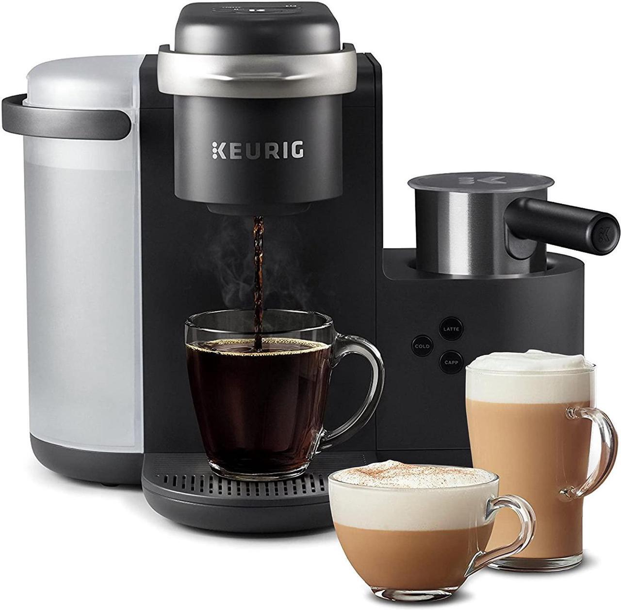 Main image of Keurig K-Cafe Single-Serve K-Cup Coffee Maker, Latte Maker and Cappuccino Maker, Comes with Dishwasher Safe Milk Frother, Coffee Shot Capability, Compatible With all Keurig K-Cup Pods, Dark Charcoal