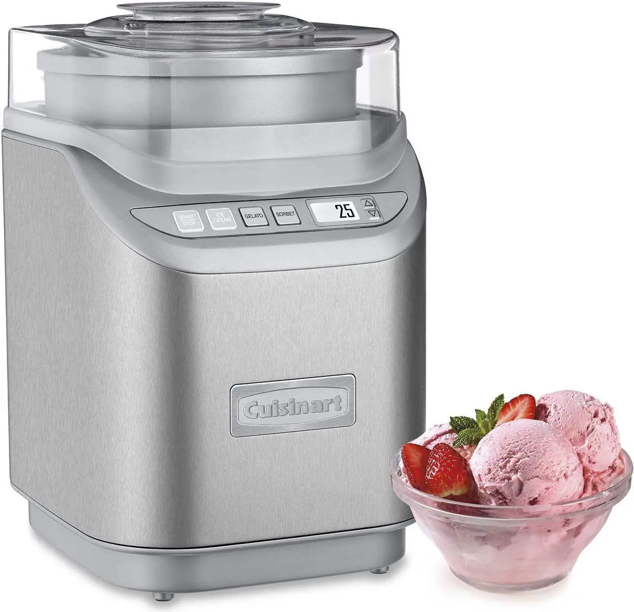 Alt view image 2 of 4 - Cuisinart 2-Quart Cool Creations Ice Cream, Frozen Yogurt, Gelato and Sorbet Maker, LCD Screen with Countdown Timer, Makes Frozen Treats in 20-Minutes or Less, Stainless Steel
