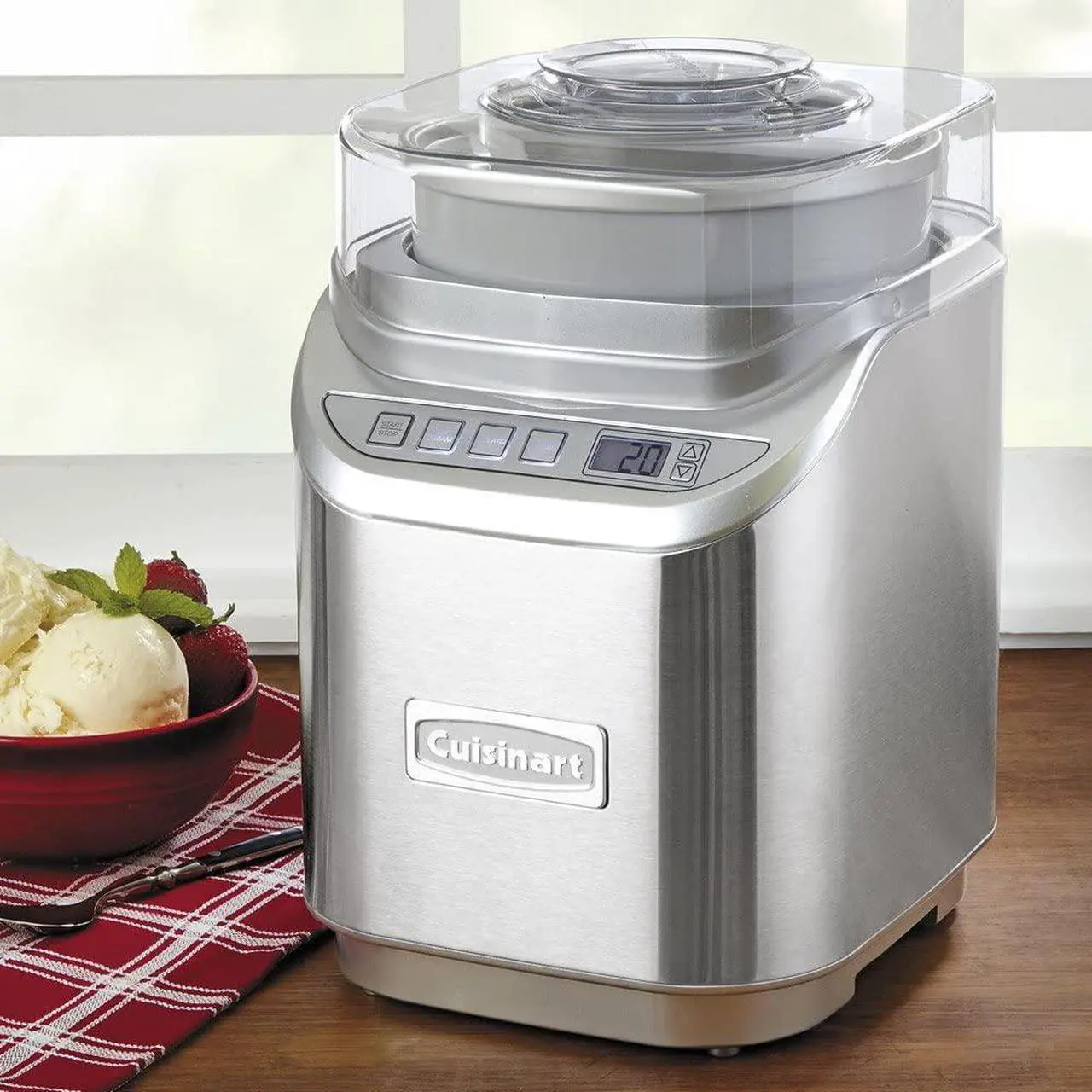 Alt view image 3 of 4 - Cuisinart 2-Quart Cool Creations Ice Cream, Frozen Yogurt, Gelato and Sorbet Maker, LCD Screen with Countdown Timer, Makes Frozen Treats in 20-Minutes or Less, Stainless Steel