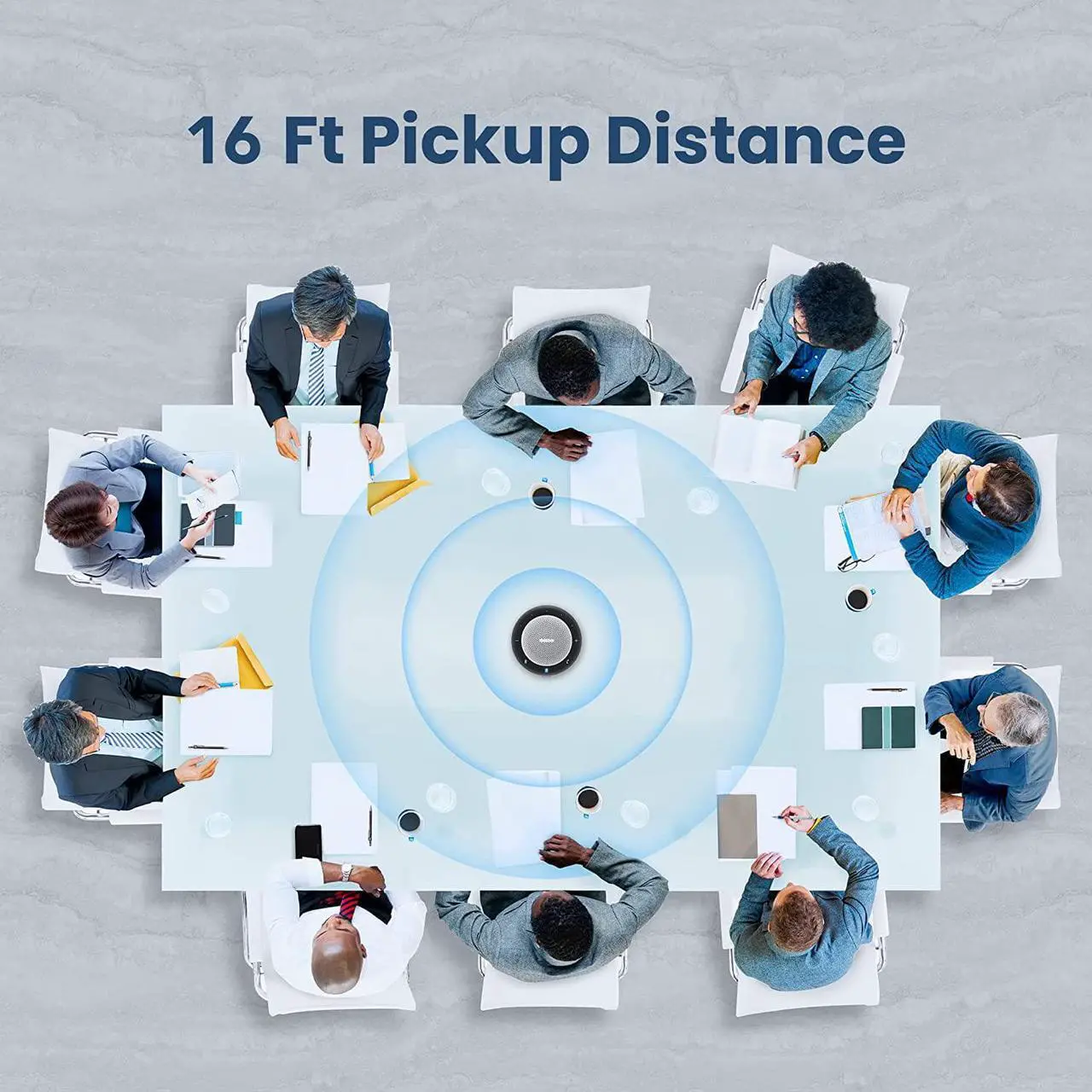 Alt view image 3 of 7 - Bluetooth Speakerphone,USB Conference Speaker with 6 Microphones, Enhanced 360° Voice Pickup and Noise Reduction,16 Ft Pickup Distance,Home Office