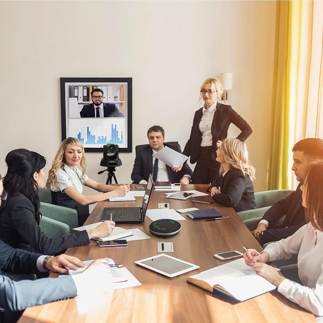 Alt view image 2 of 7 - Conference Room Camera System with Bluetooth Microphone,USB PTZ Video Camera Kit for Meeting Education Church Works with Microsoft Teams, Zoom, OBS, PC(Cam+ Mic)