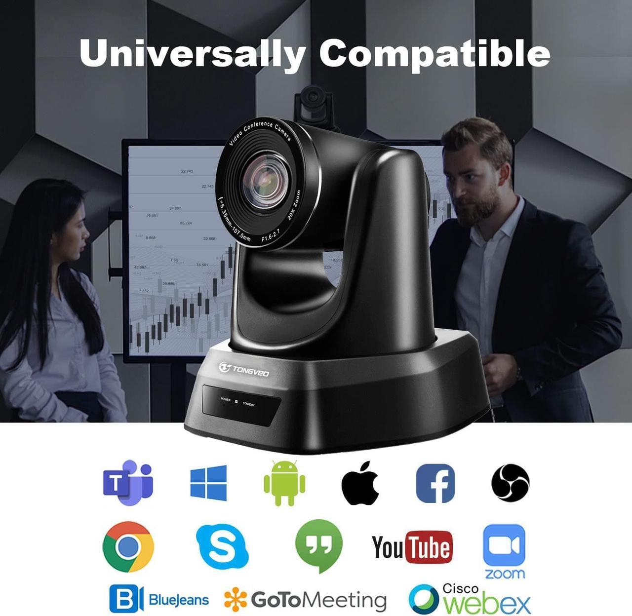 Alt view image 6 of 7 - Conference Room Camera System with Bluetooth Microphone,USB PTZ Video Camera Kit for Meeting Education Church Works with Microsoft Teams, Zoom, OBS, PC(Cam+ Mic)