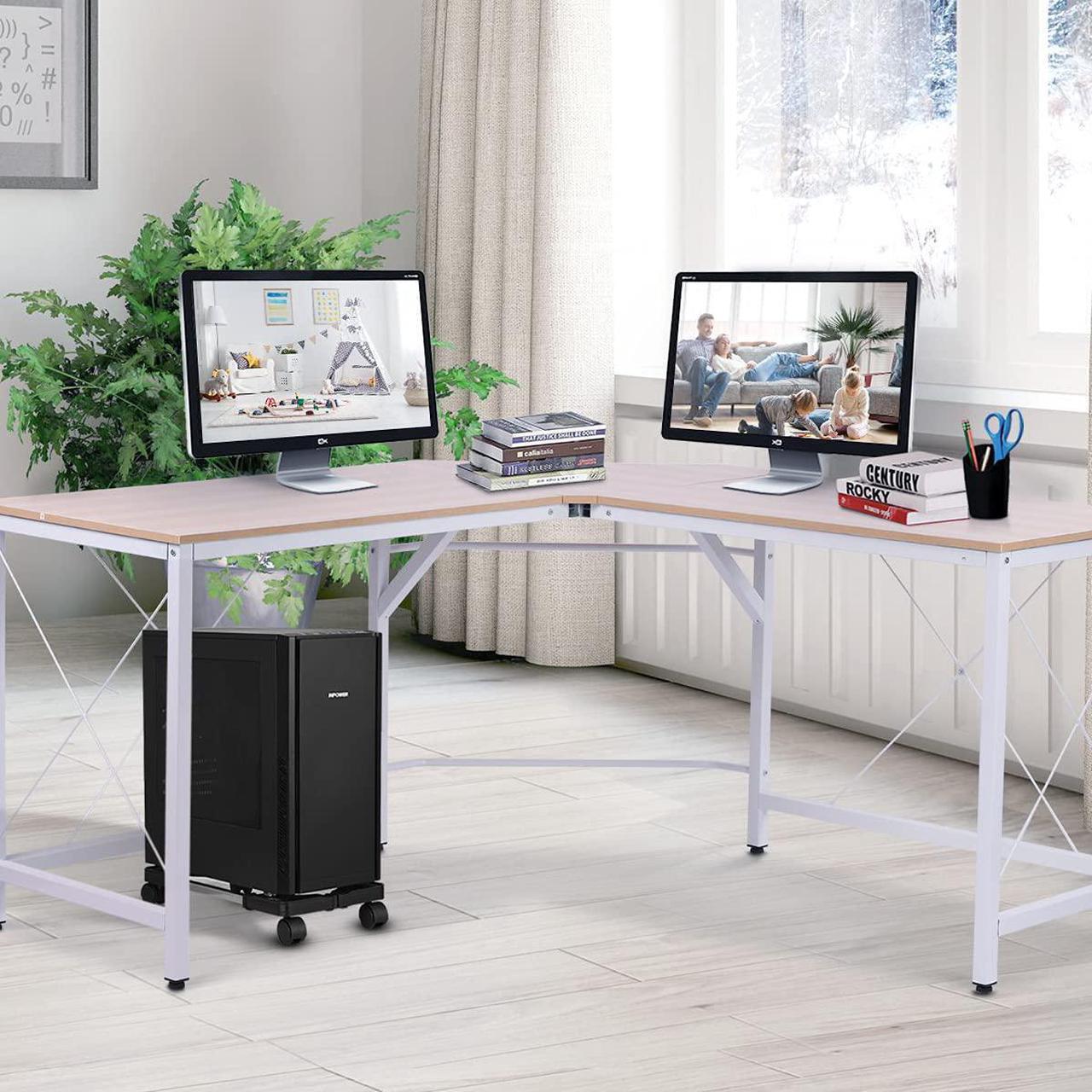 Alt view image 4 of 5 - Computer Tower Stand, Adjustable Mobile CPU Stand with Rolling Caster Wheels, Premium PC Tower Stand Holder for Floor Carpet Gaming PC Case