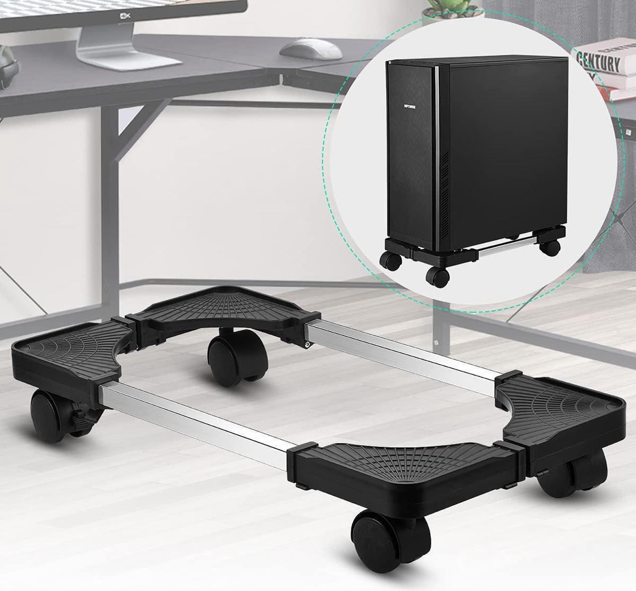 Alt view image 3 of 5 - Computer Tower Stand, Adjustable Mobile CPU Stand with Rolling Caster Wheels, Premium PC Tower Stand Holder for Floor Carpet Gaming PC Case