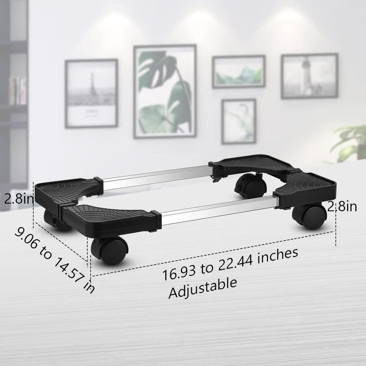 Alt view image 2 of 5 - Computer Tower Stand, Adjustable Mobile CPU Stand with Rolling Caster Wheels, Premium PC Tower Stand Holder for Floor Carpet Gaming PC Case