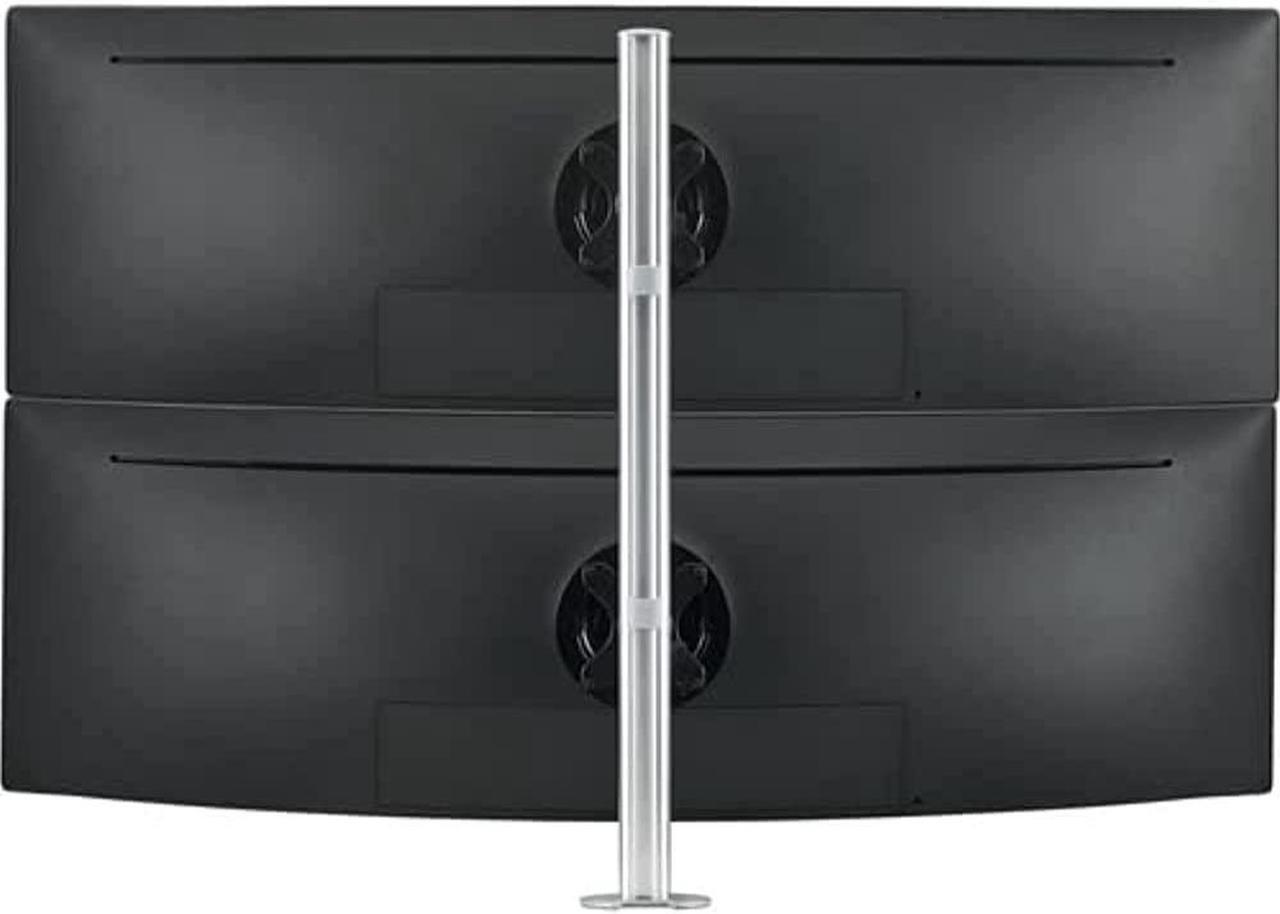 Alt view image 2 of 3 - Dual Stack Heavy Monitor Desk Mount - Flat and Curved up to 49'' - VESA 75x75, 100x100 - Tool-Free Adjustable Monitor Height, tilt, pan - Quick Display Release Compatible w/ Samsung CHG90 and CRG9