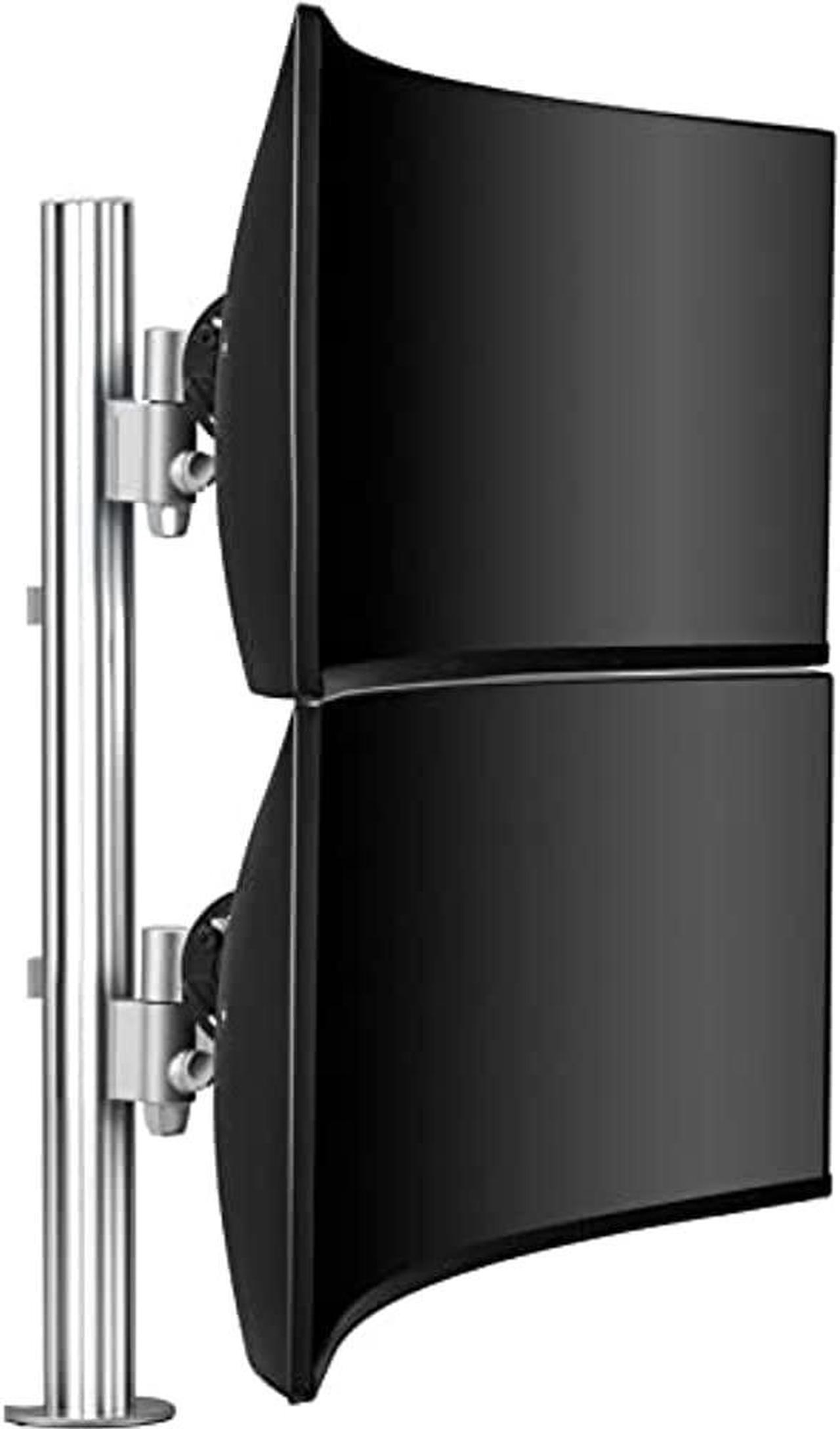 Main image of Dual Stack Heavy Monitor Desk Mount - Flat and Curved up to 49'' - VESA 75x75, 100x100 - Tool-Free Adjustable Monitor Height, tilt, pan - Quick Display Release Compatible w/ Samsung CHG90 and CRG9