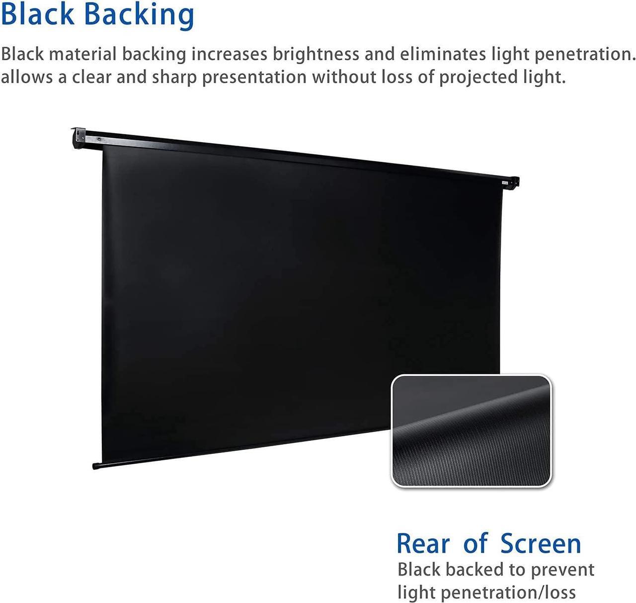 Alt view image 7 of 7 - 120" Motorized Projector Screen Electric Diagonal Automatic Projection 4:3 HD Movies Screen for Home Theater Presentation Education Outdoor Indoor W/Remote Control and Wall/Ceiling Mount (Black)