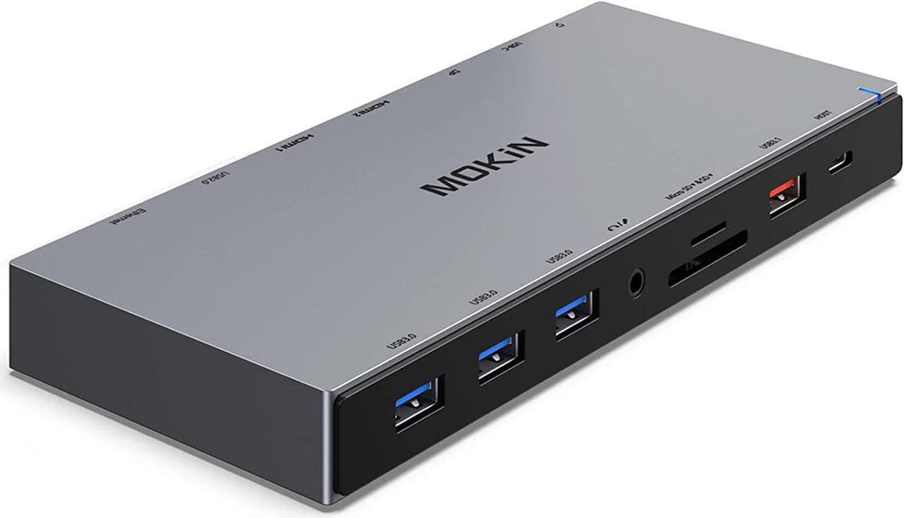 Main image of USB C Docking Station 3 Monitors with 2 HDMI, DisplayPort, USB A 3.1/3.0/2.0, USB C, SD & Micro SD Slot, Ethernet, PD Charging for MacBook/Dell XPS/HP/Lenovo ThinkPad/ Microsoft Surface/Google