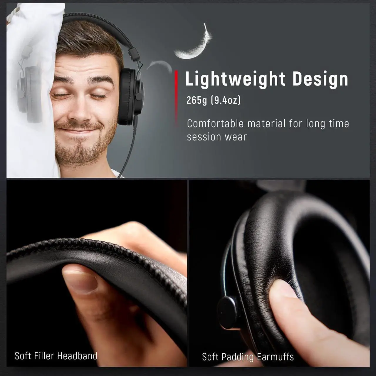 Alt view image 6 of 7 - Podcast Condenser Mic Kit and 3.5mm/6.35mm Wired Headphones, RGB Computer Mic for PS4/5 PC Gamer Youtuber, Streaming Monitoring Black Headphones with Detachable Coiled Cables, on PC/Mixer (A6T+H8)