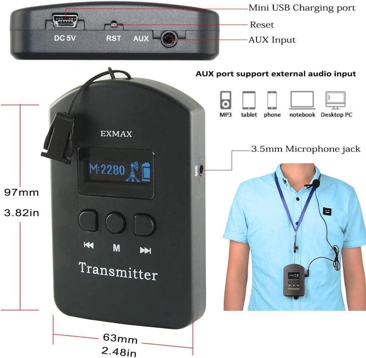 Alt view image 4 of 7 - 2.4GHz Wireless Audio Tour Guide System for Industry Visit, Civic Meeting, Corporate/Government Visitant Reception, Student Training - 2 Transmitters 15 Receivers & Silver Storage Case