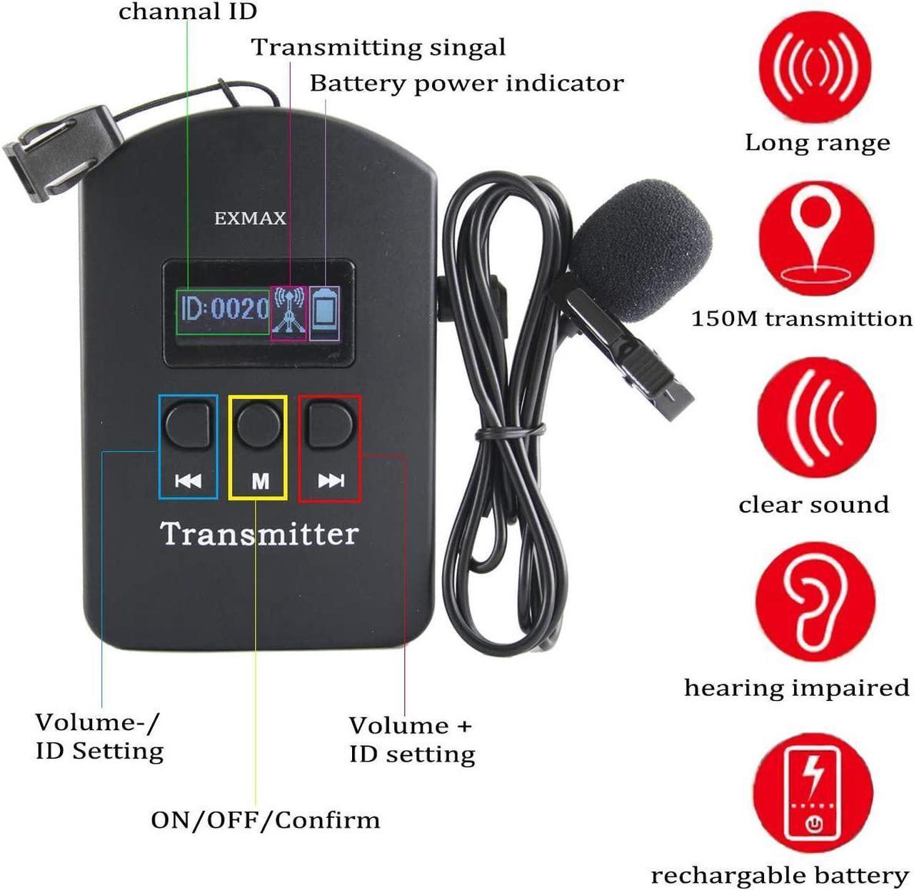 Alt view image 7 of 7 - 2.4GHz Wireless Audio Tour Guide System for Industry Visit, Civic Meeting, Corporate/Government Visitant Reception, Student Training - 2 Transmitters 15 Receivers & Silver Storage Case