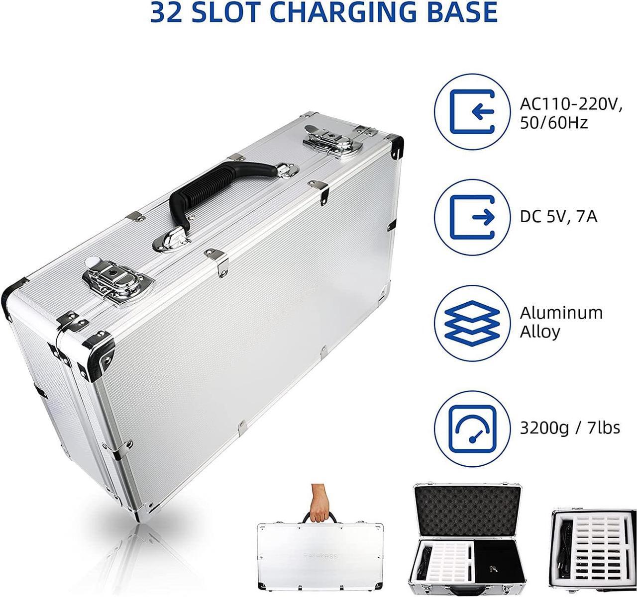 Alt view image 2 of 7 - Case of 2 Transmitter 30 Receiver 1 Charging Case, Retekess T130, Tour Guide Audio System with 2 TT123 Wireless Microphone, Church Translation Equipment for Factory, School, Training