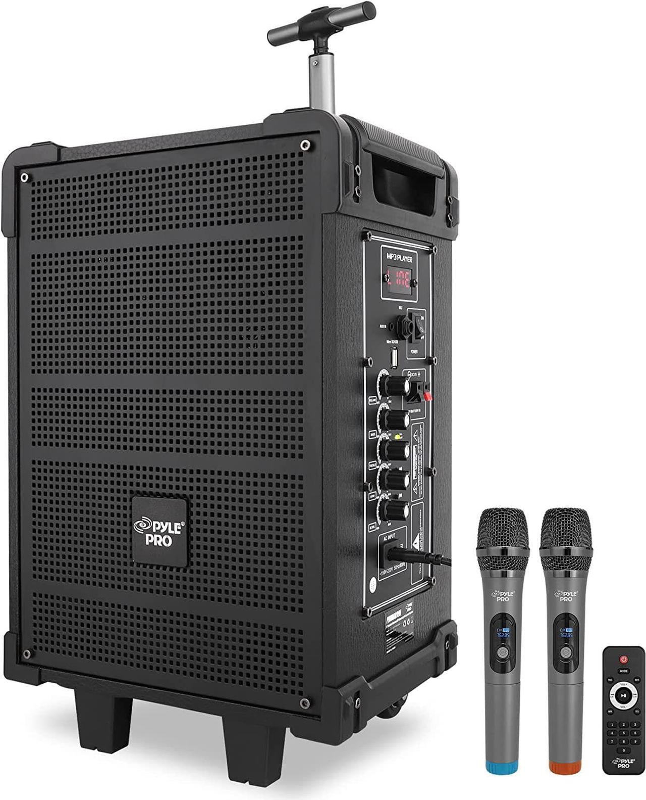 Main image of 8'' Portable Wireless Bluetooth Speaker System - Built-in Rechargeable Battery, Wireless Microphone, USB/Micro SD/FM - 350 Watt - FM Radio with Digital LED Display