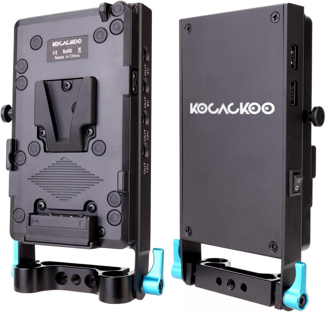 Alt view image 6 of 7 - V-Mount Lock Battery Plate Power Supply Splitter Adapter with 15mm Rod Clamp + BMPCC 4K and 6K Locking DC Cable for Blackmagic Pocket Cinema Camera 4K/6K.