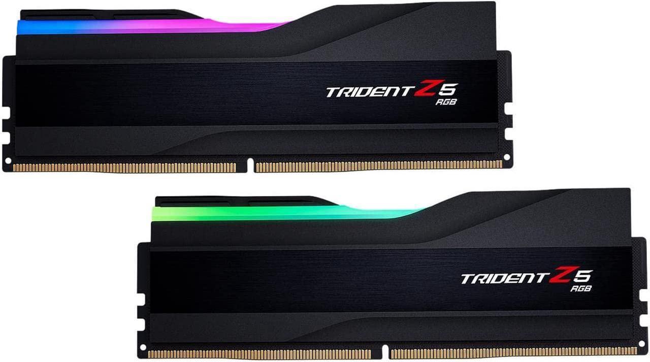 G.Skill Trident Z5 RGB Series (Intel XMP) 32GB (2 x 16GB) 288-Pin SDRAM DDR5 6400 CL32-39-39-102 1.40V Dual Channel Desktop Memory F5-6400J3239G16GA2-TZ5RK (Matte Black)