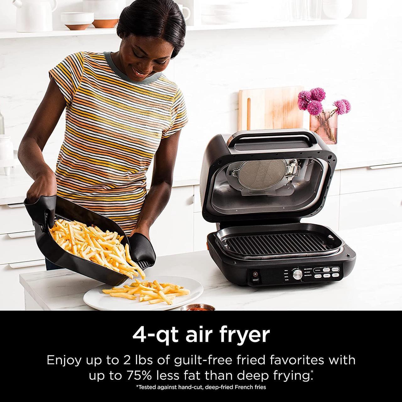 Alt view image 5 of 7 - Ninja Foodi Smart XL Pro 7-in-1 Indoor Grill/Griddle Combo, use Opened or Closed, with Griddle, Air Fry, Dehydrate & More, Pro Power Grate, Flat Top Griddle, Crisper, Smart Thermometer, IG651Black