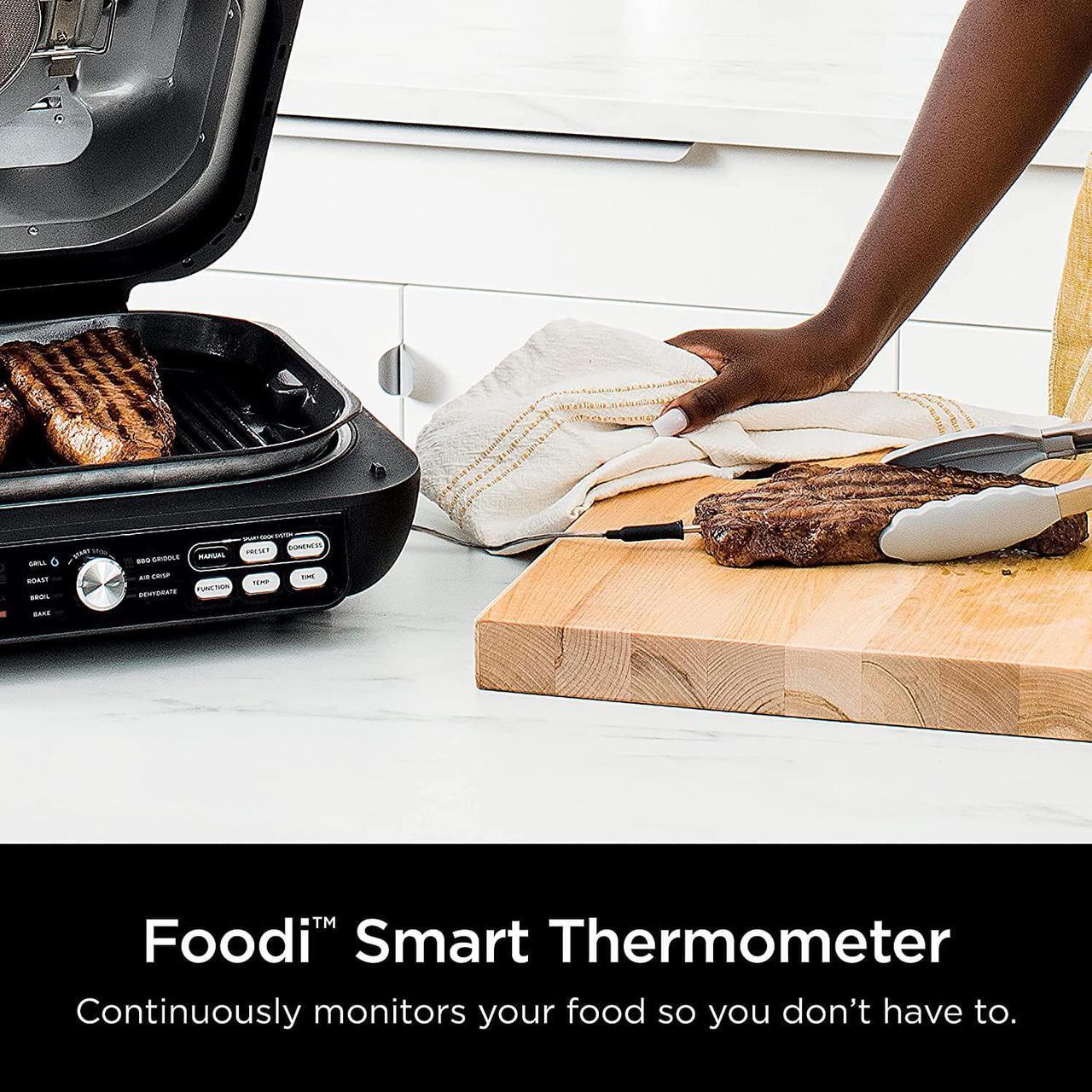 Alt view image 6 of 7 - Ninja Foodi Smart XL Pro 7-in-1 Indoor Grill/Griddle Combo, use Opened or Closed, with Griddle, Air Fry, Dehydrate & More, Pro Power Grate, Flat Top Griddle, Crisper, Smart Thermometer, IG651Black